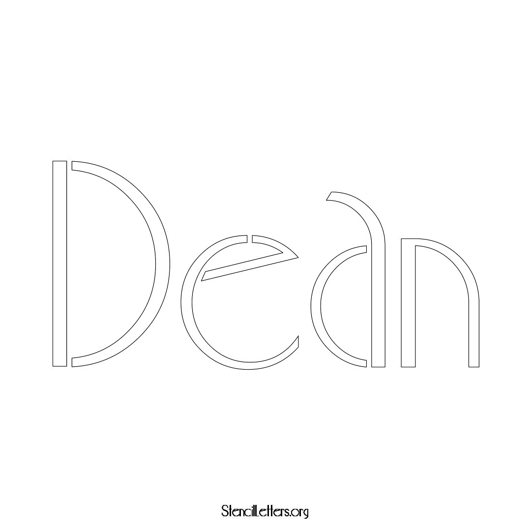 Dean name stencil in Art Deco Lettering