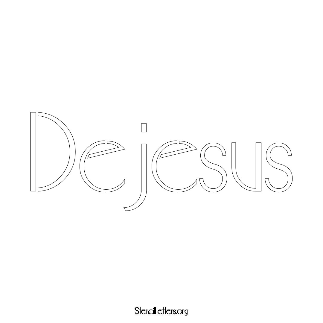 Dejesus name stencil in Art Deco Lettering