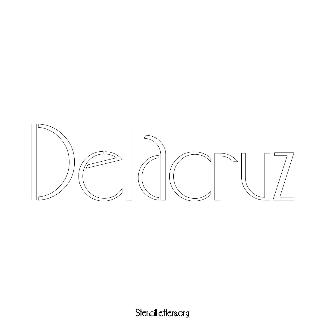 Delacruz name stencil in Art Deco Lettering