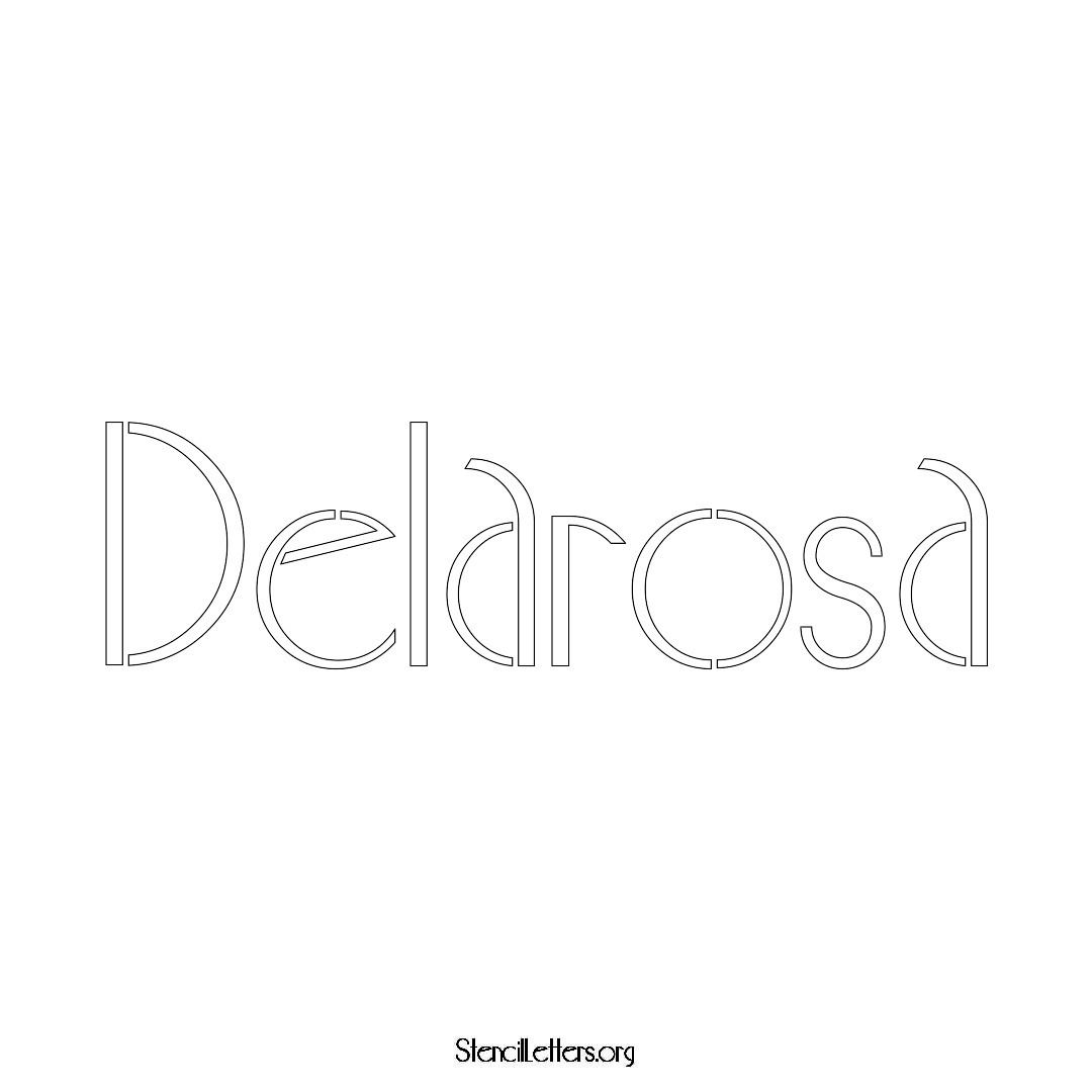 Delarosa name stencil in Art Deco Lettering