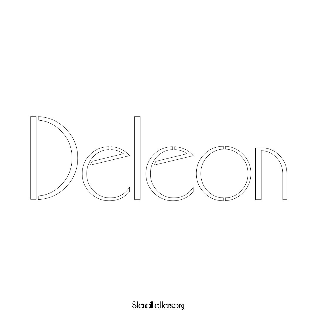 Deleon name stencil in Art Deco Lettering