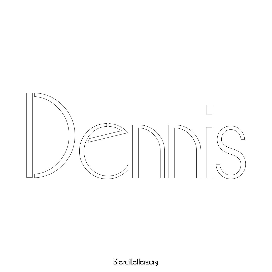 Dennis name stencil in Art Deco Lettering