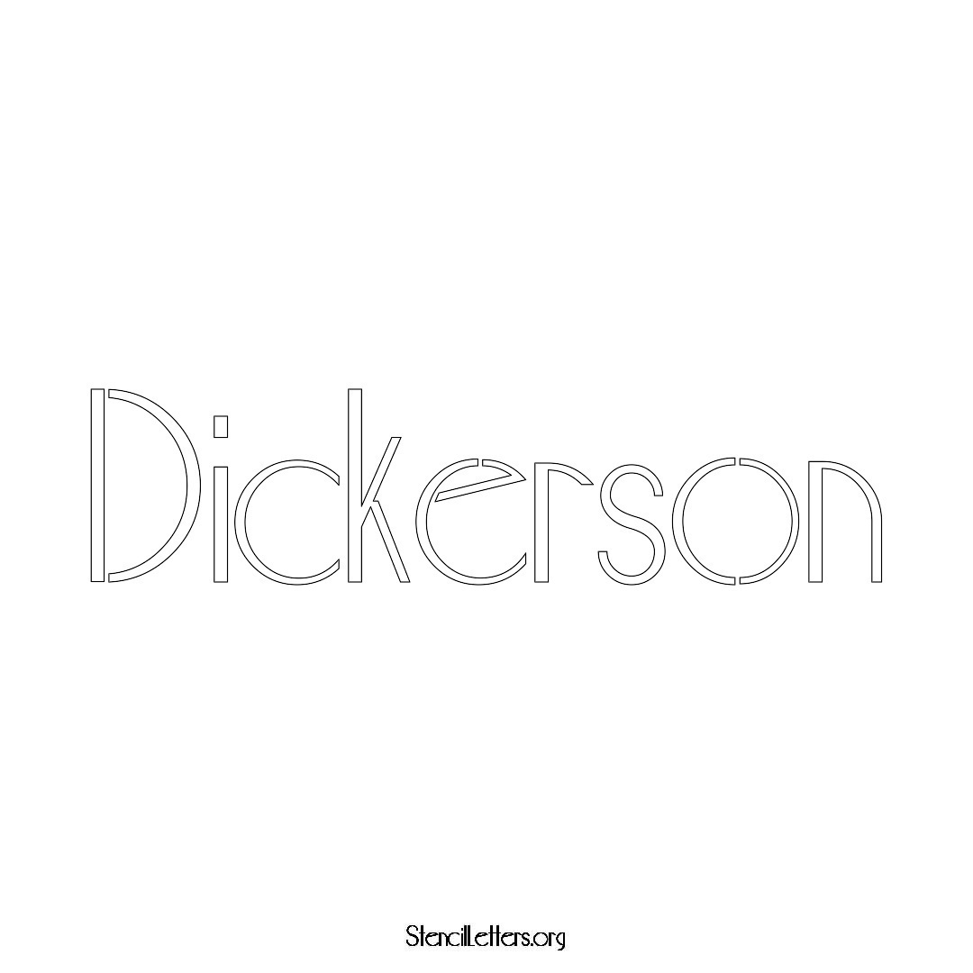 Dickerson name stencil in Art Deco Lettering