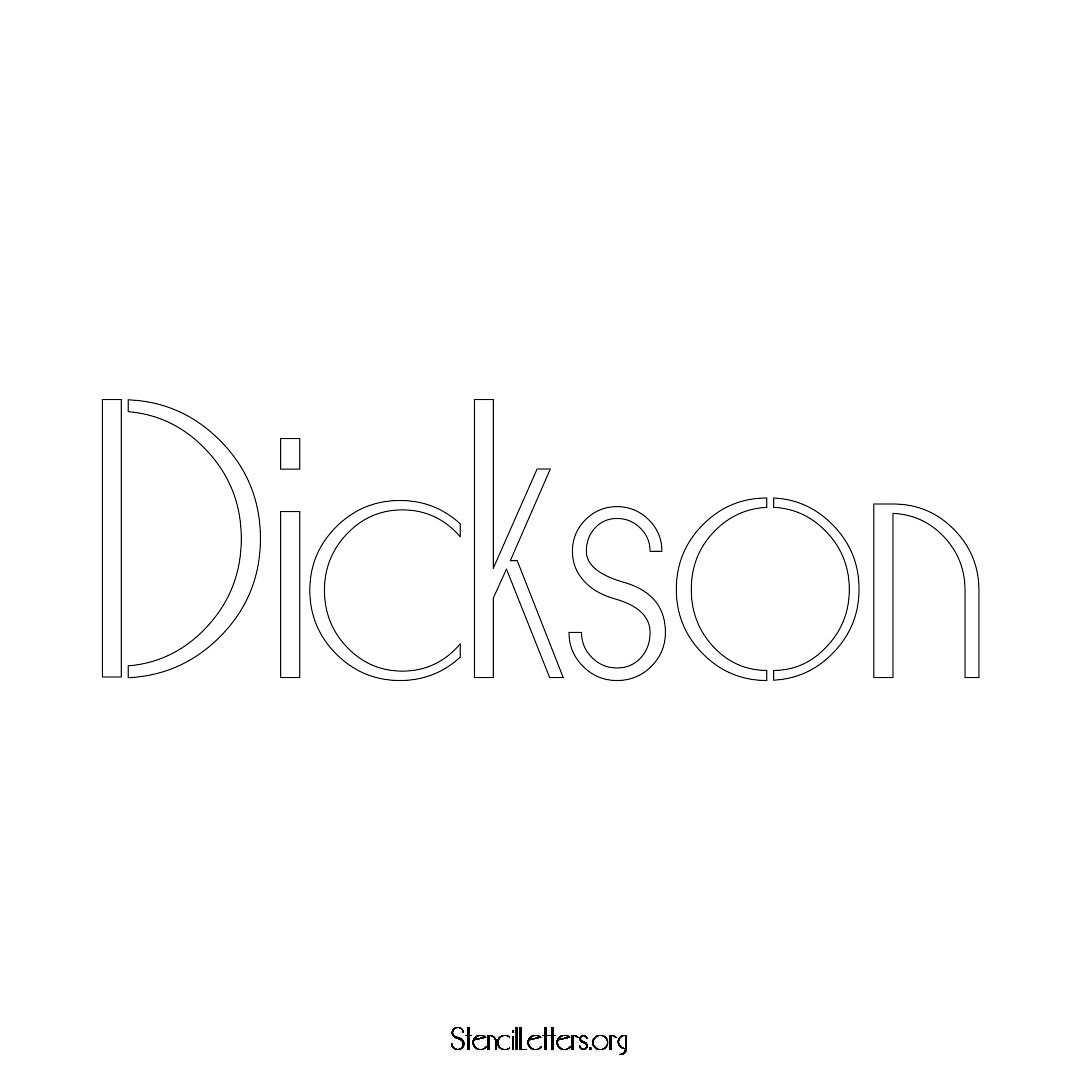 Dickson name stencil in Art Deco Lettering