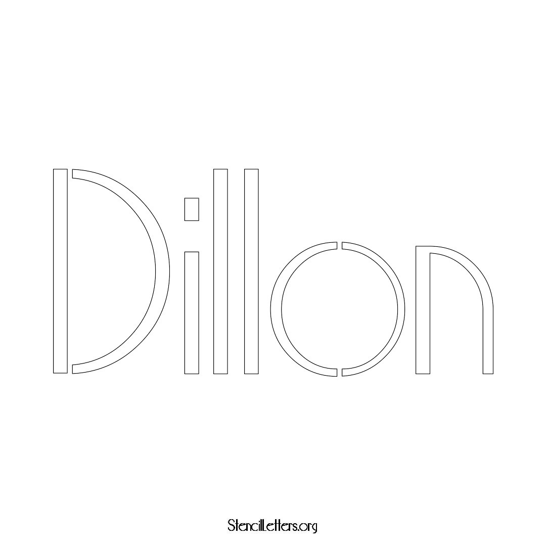 Dillon name stencil in Art Deco Lettering