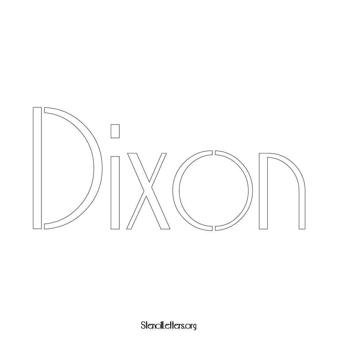 Dixon name stencil in Art Deco Lettering