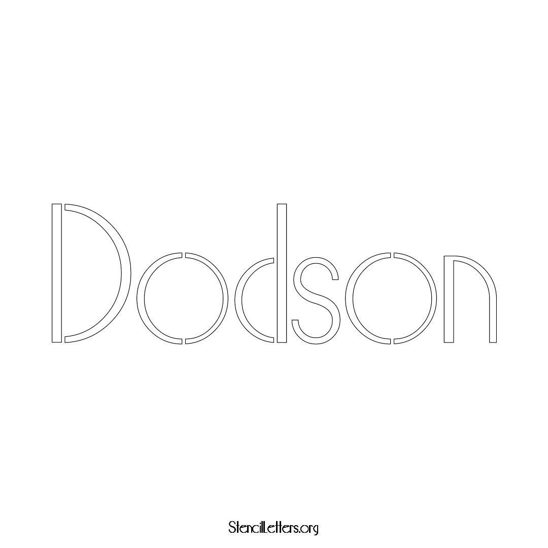 Dodson name stencil in Art Deco Lettering