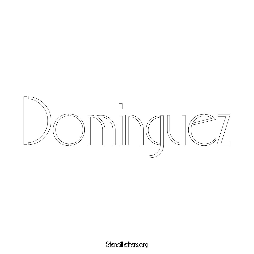 Dominguez name stencil in Art Deco Lettering