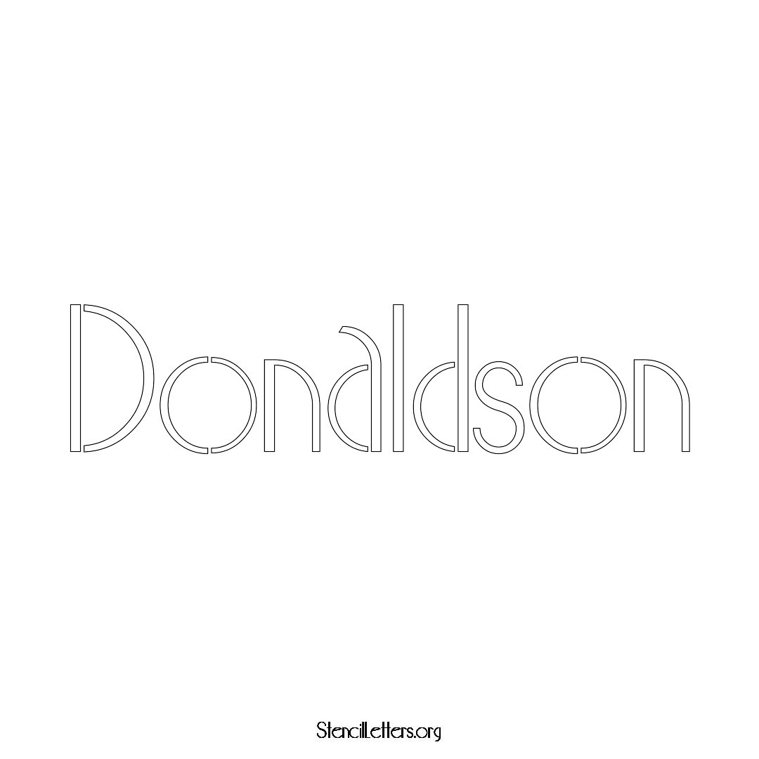 Donaldson name stencil in Art Deco Lettering