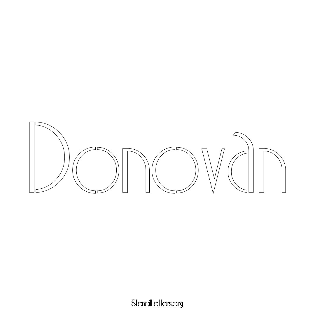 Donovan name stencil in Art Deco Lettering