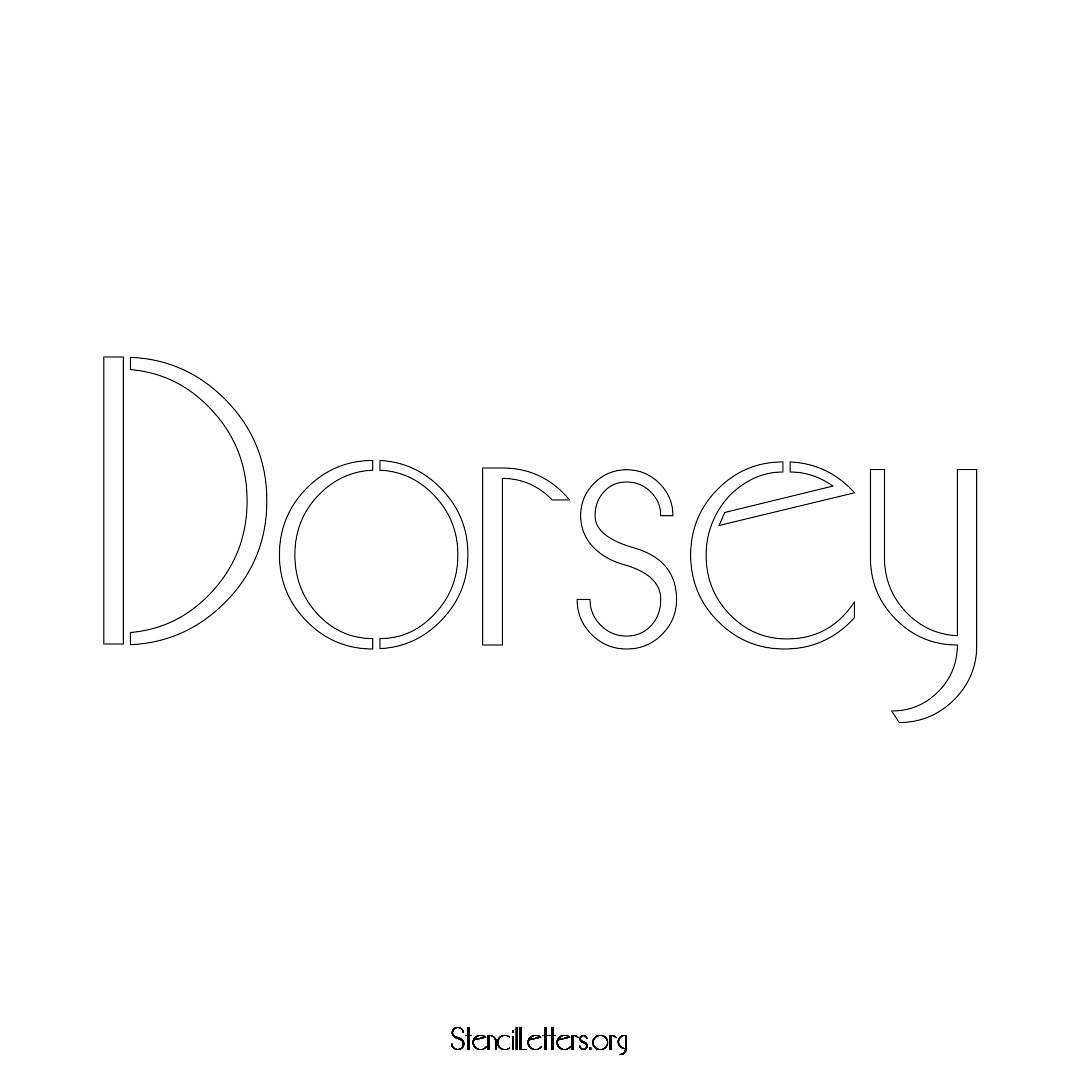 Dorsey name stencil in Art Deco Lettering