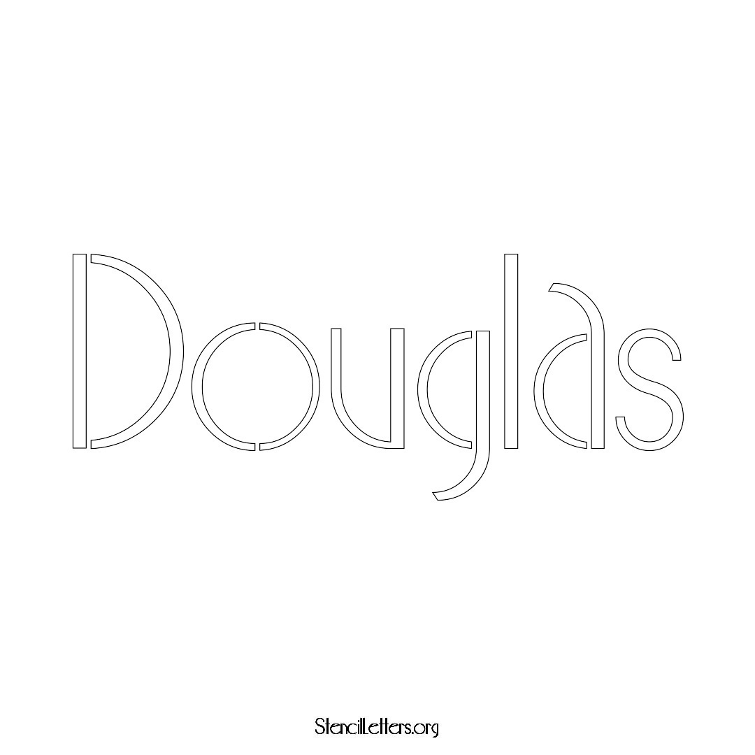 Douglas name stencil in Art Deco Lettering