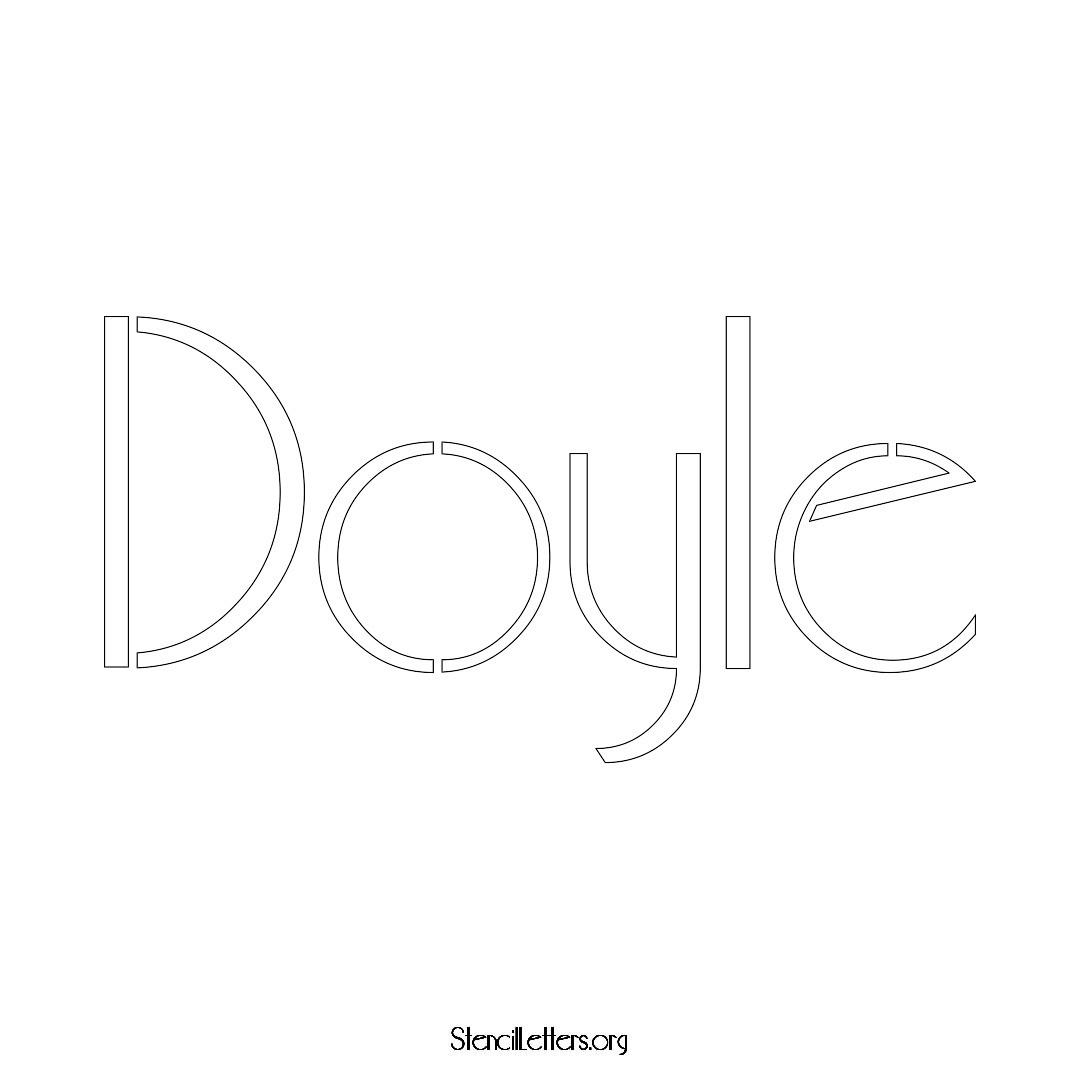 Doyle name stencil in Art Deco Lettering
