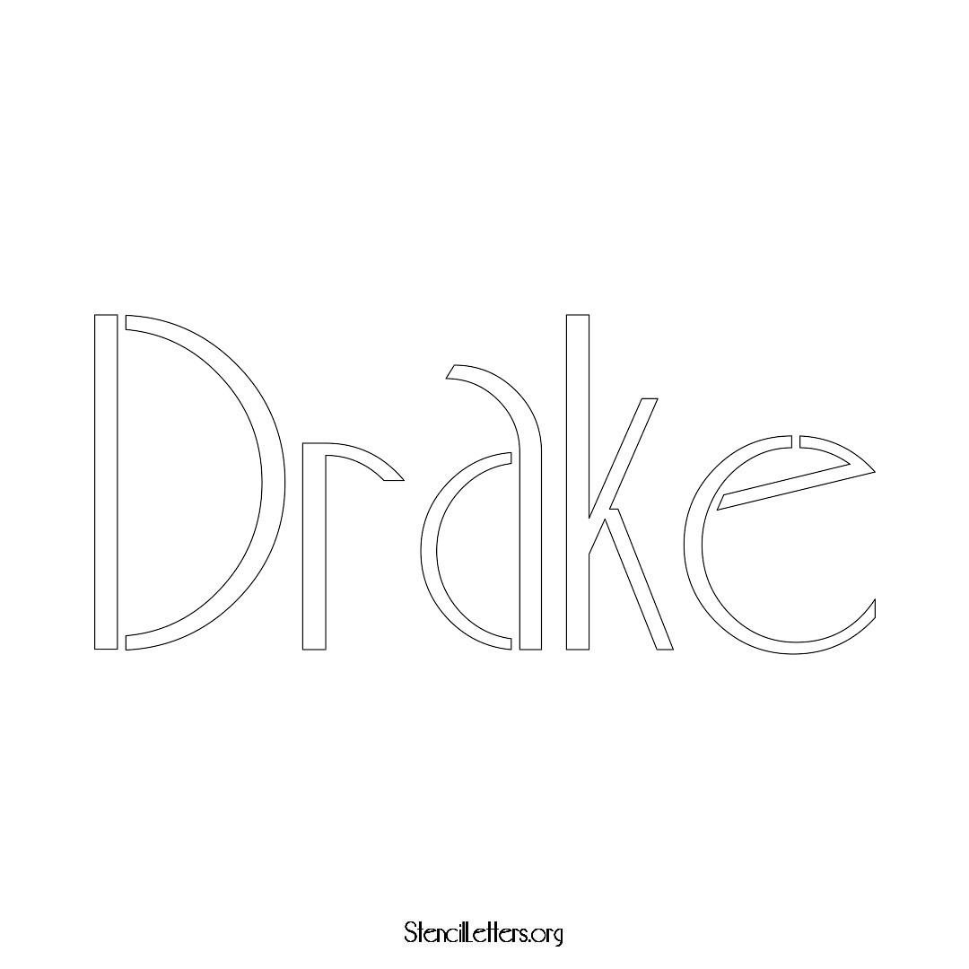 Drake name stencil in Art Deco Lettering