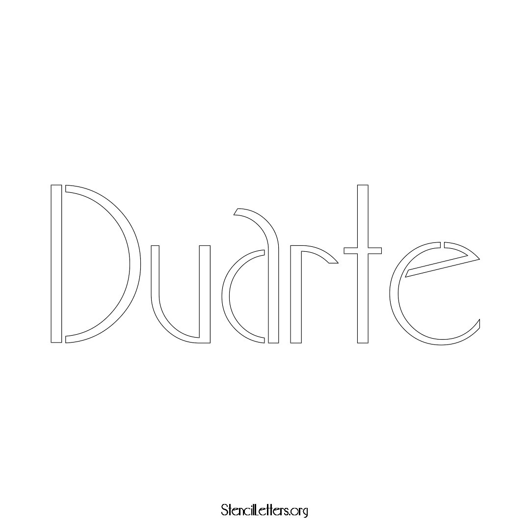 Duarte name stencil in Art Deco Lettering