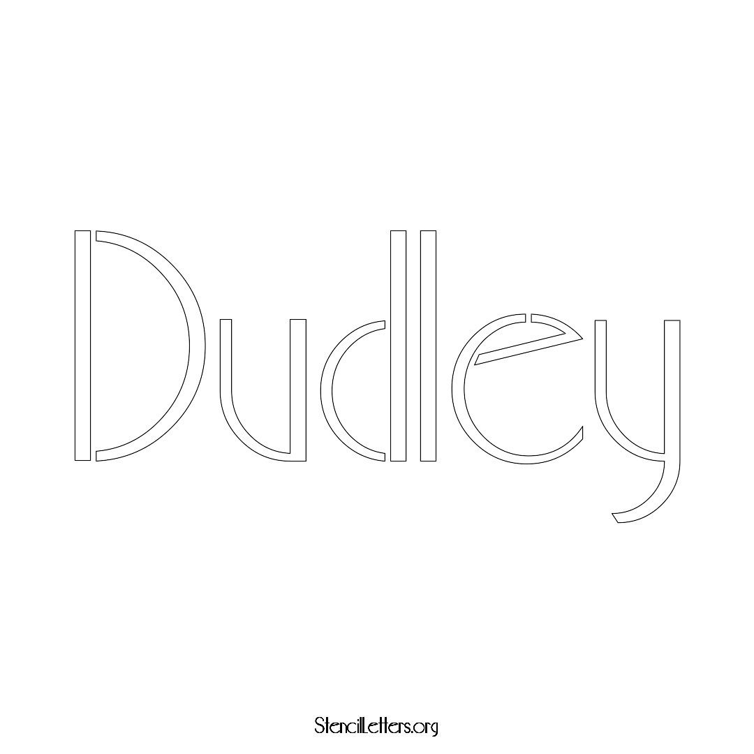 Dudley name stencil in Art Deco Lettering