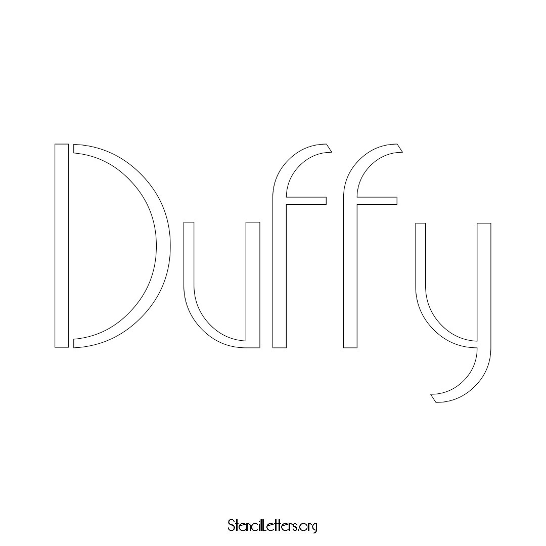 Duffy name stencil in Art Deco Lettering