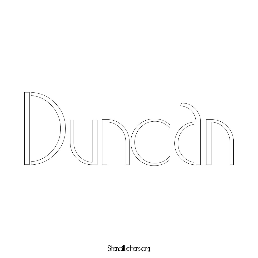 Duncan name stencil in Art Deco Lettering