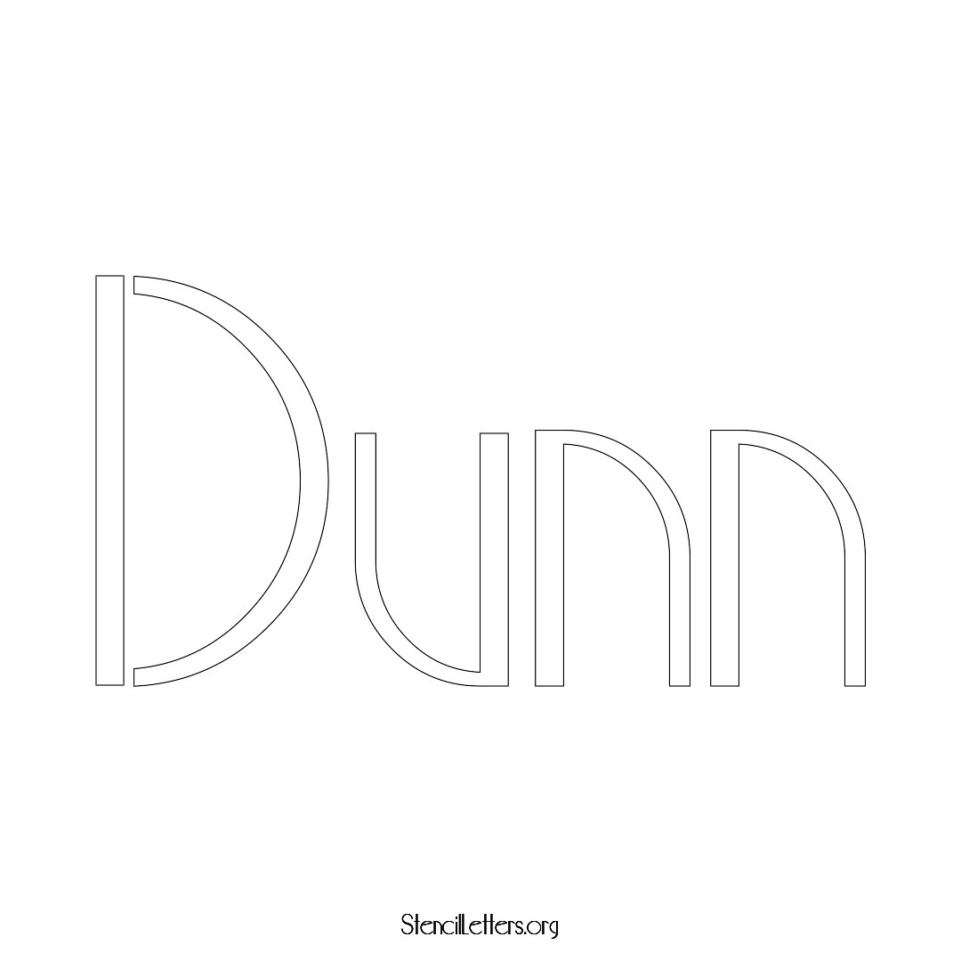 Dunn name stencil in Art Deco Lettering