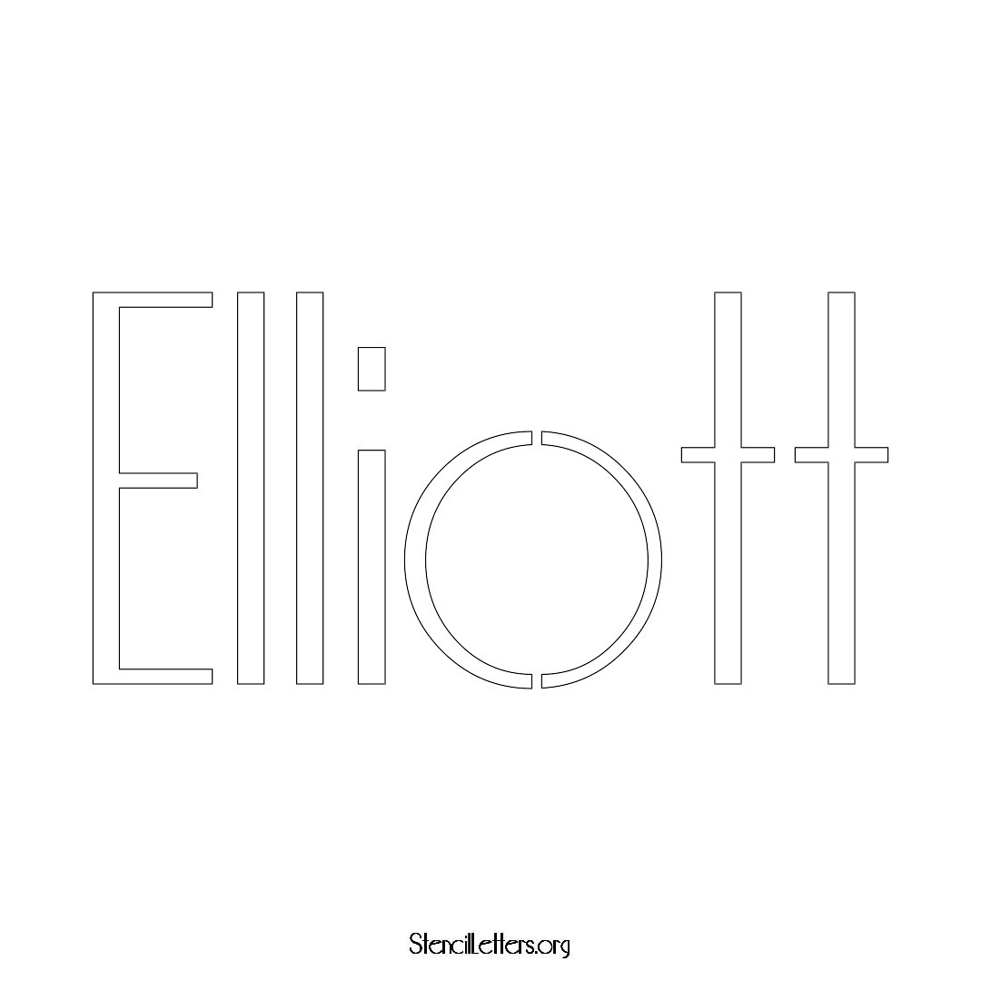 Elliott name stencil in Art Deco Lettering