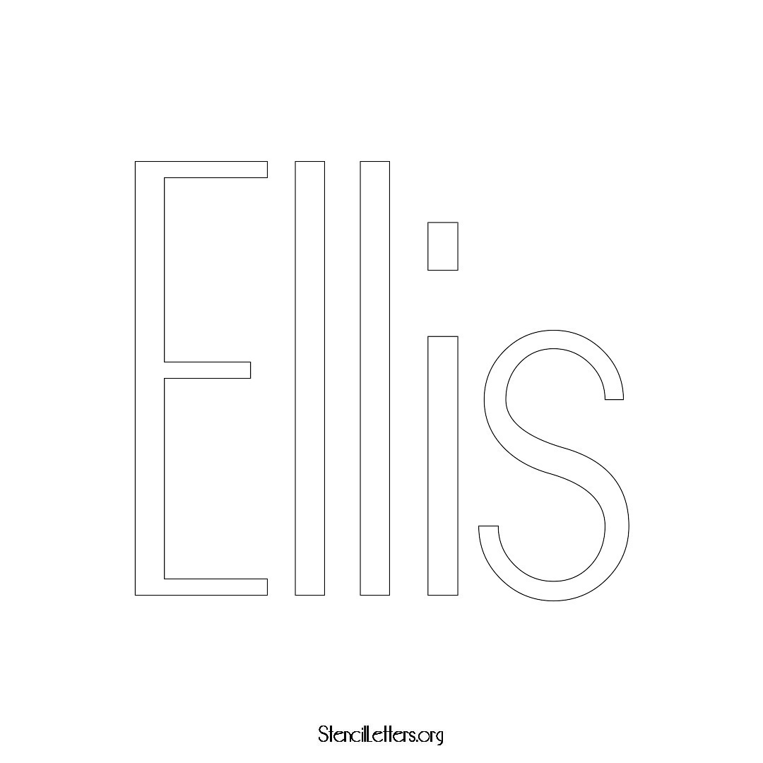 Ellis name stencil in Art Deco Lettering