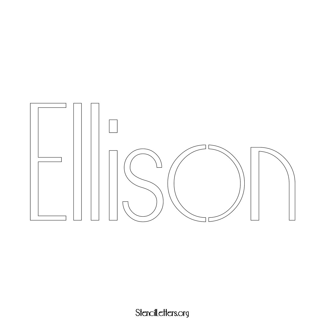 Ellison name stencil in Art Deco Lettering