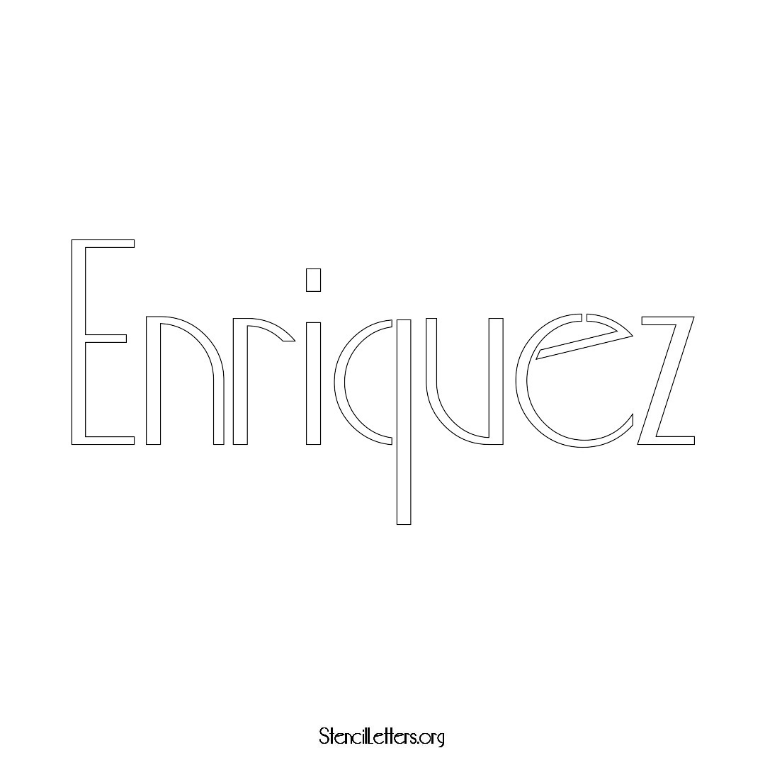 Enriquez name stencil in Art Deco Lettering