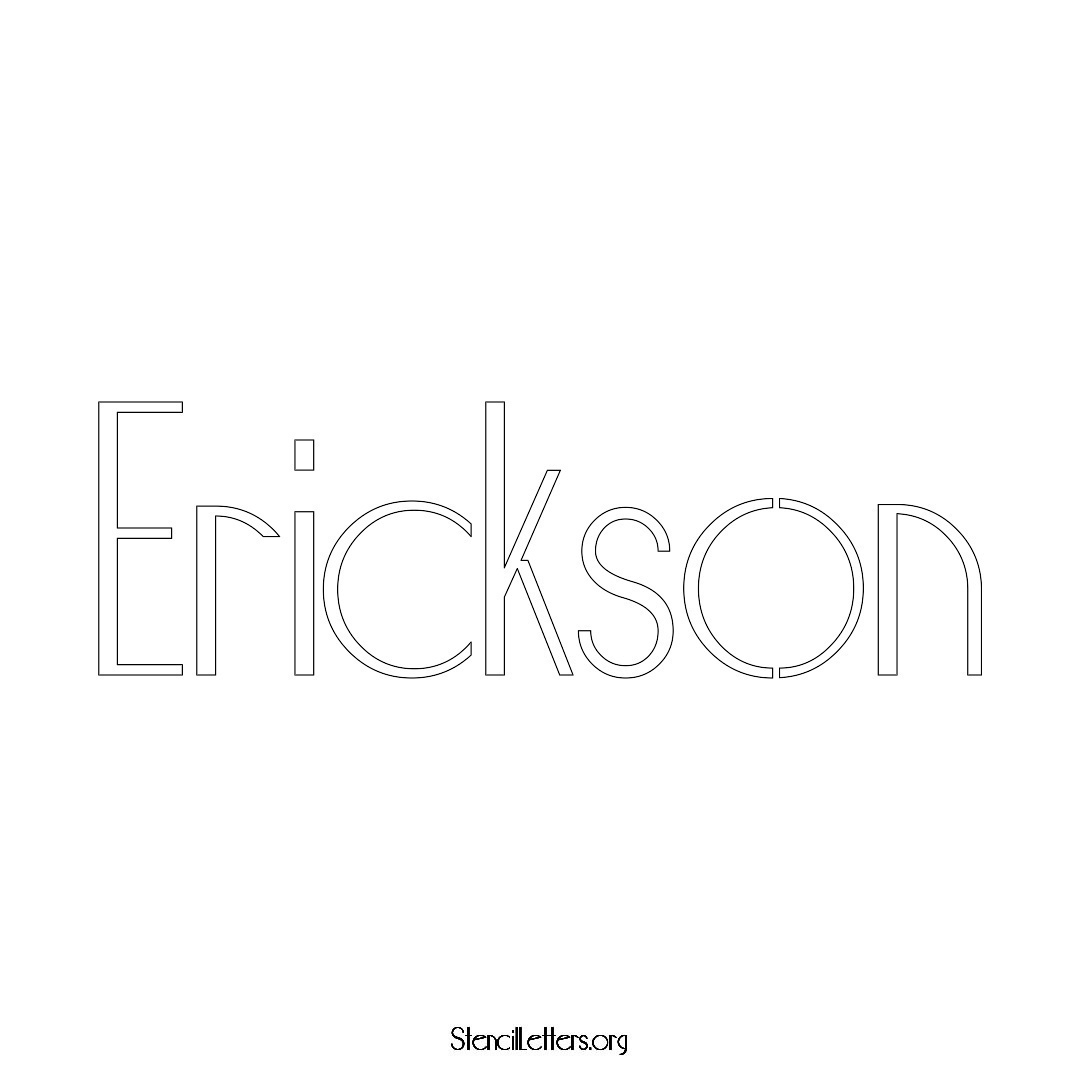 Erickson name stencil in Art Deco Lettering