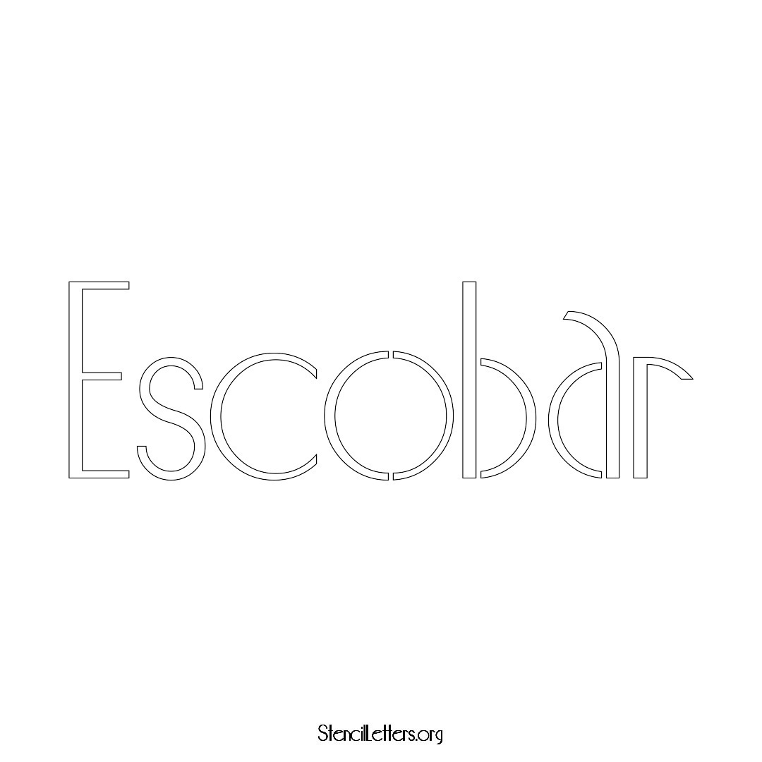 Escobar name stencil in Art Deco Lettering