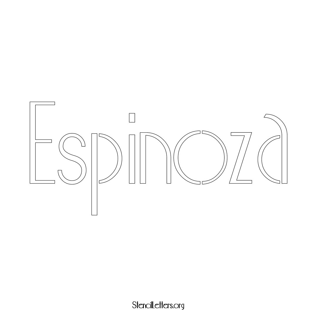 Espinoza name stencil in Art Deco Lettering