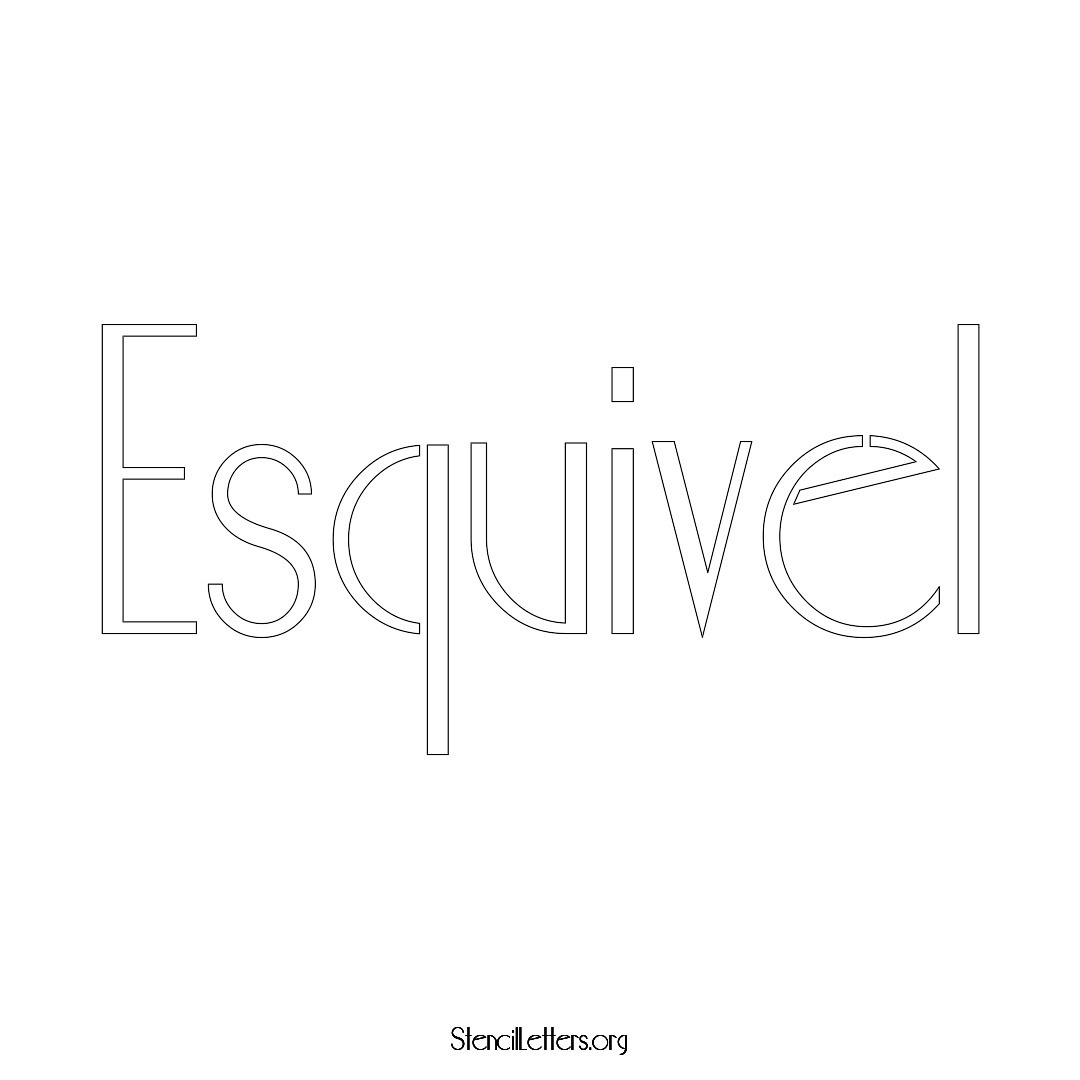 Esquivel name stencil in Art Deco Lettering