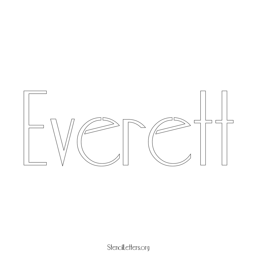 Everett name stencil in Art Deco Lettering