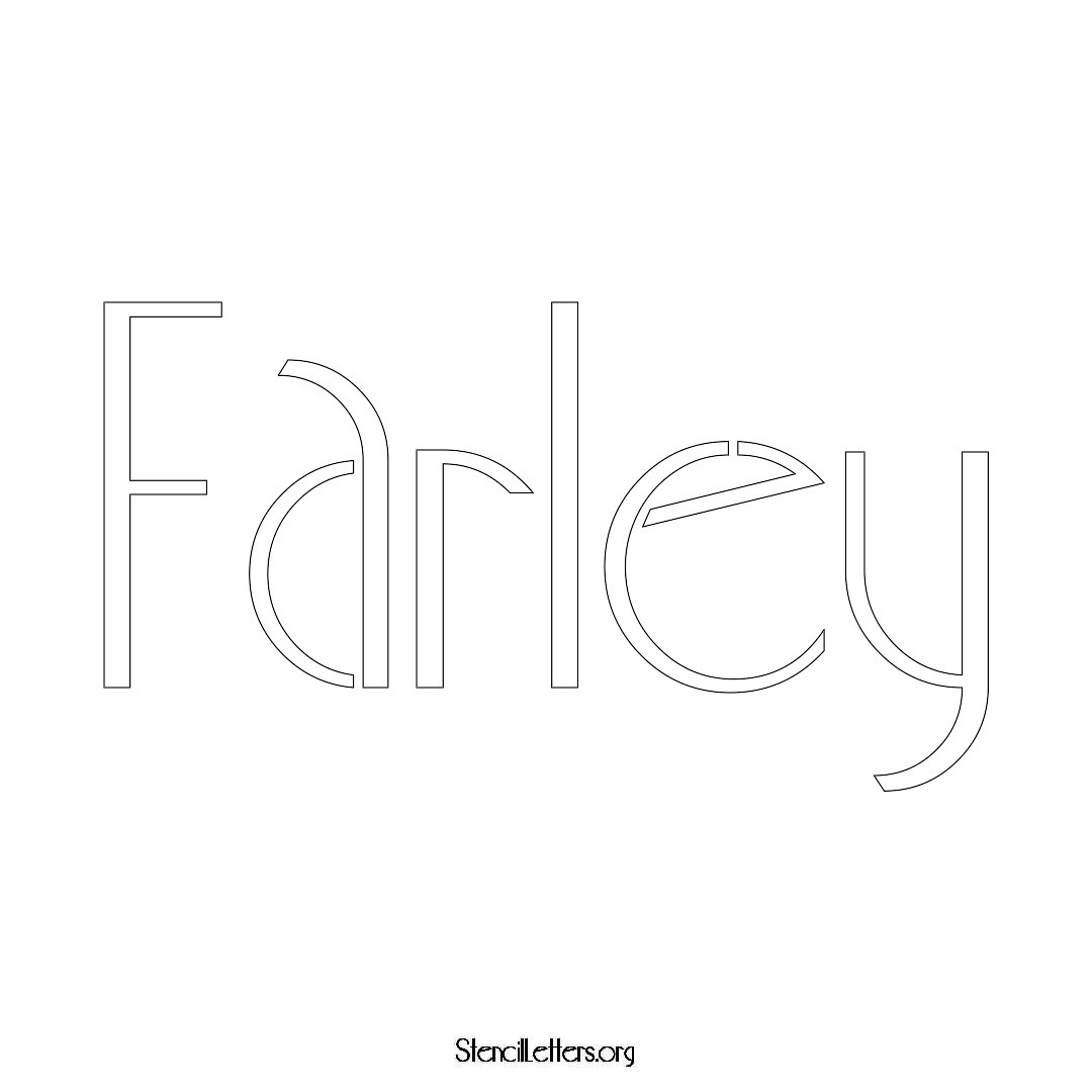 Farley name stencil in Art Deco Lettering