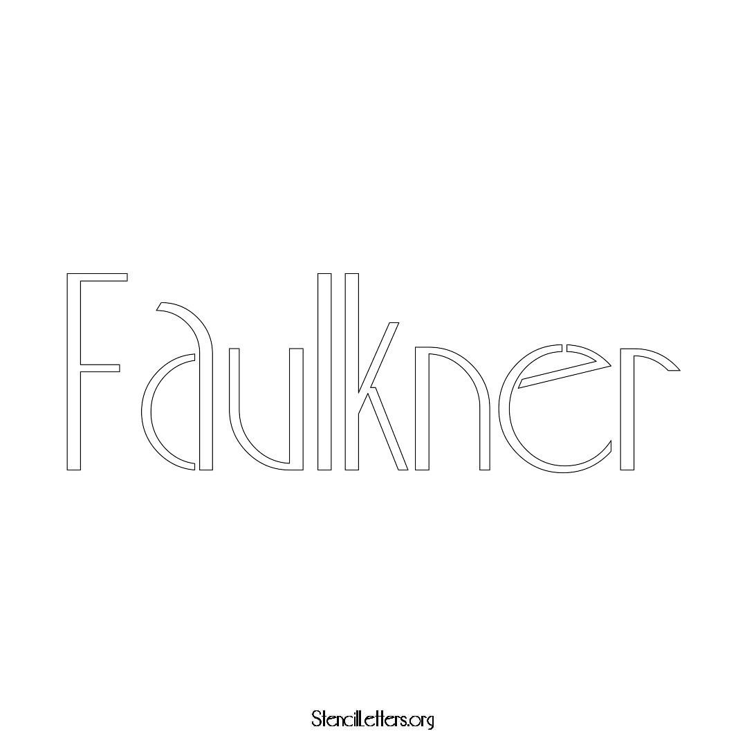 Faulkner name stencil in Art Deco Lettering