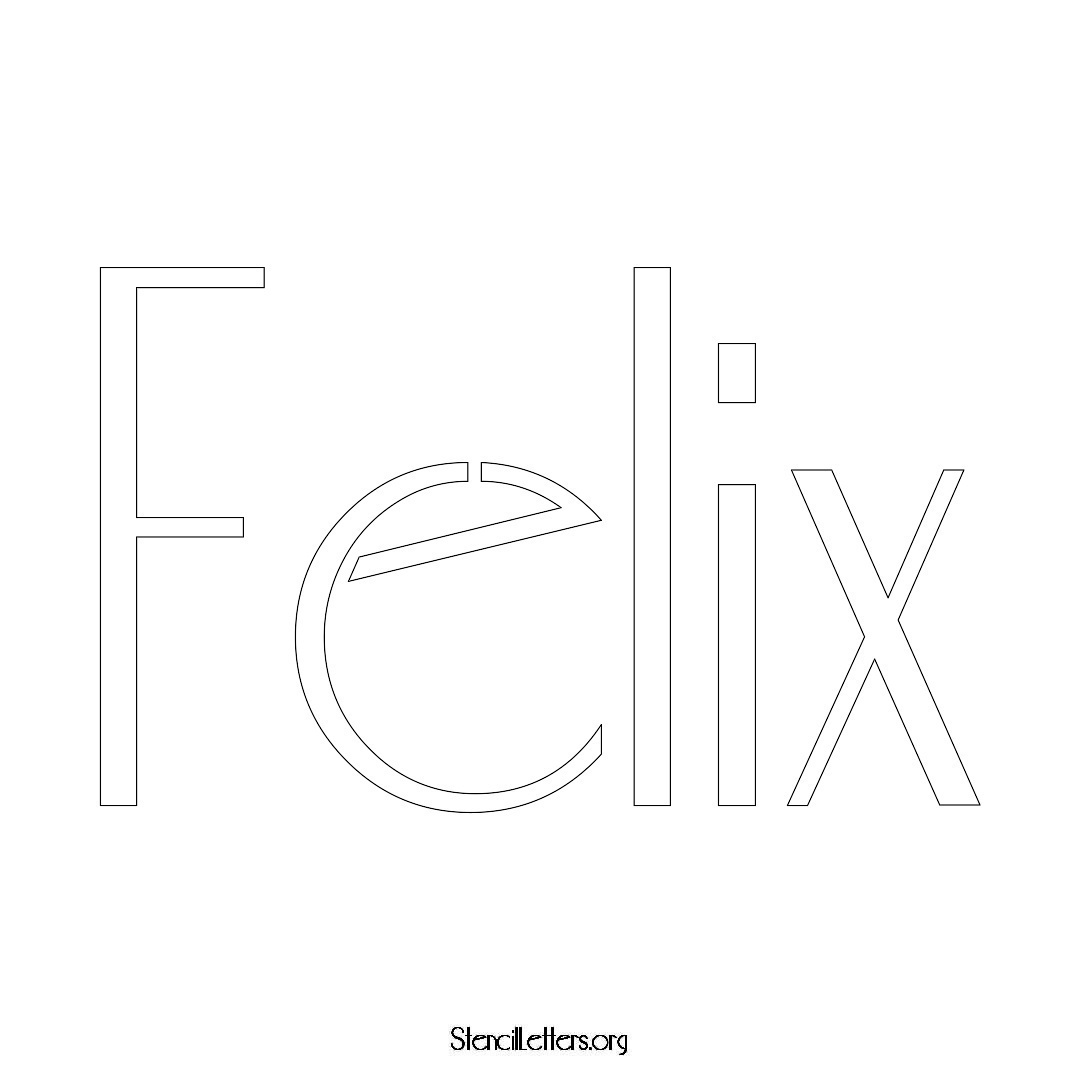 Felix name stencil in Art Deco Lettering