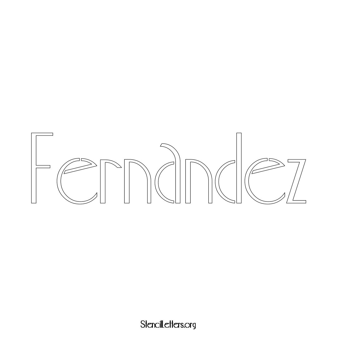 Fernandez name stencil in Art Deco Lettering