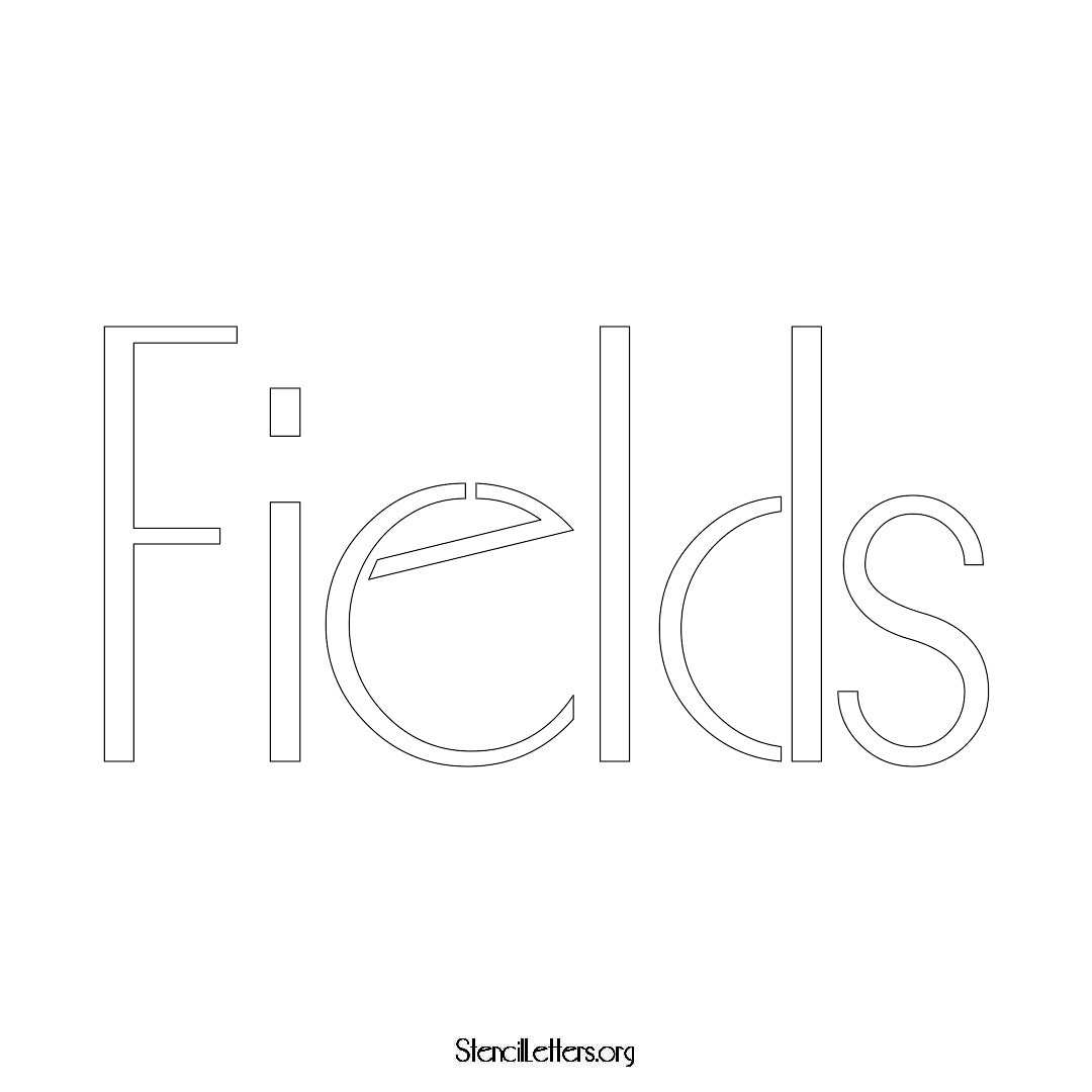 Fields name stencil in Art Deco Lettering