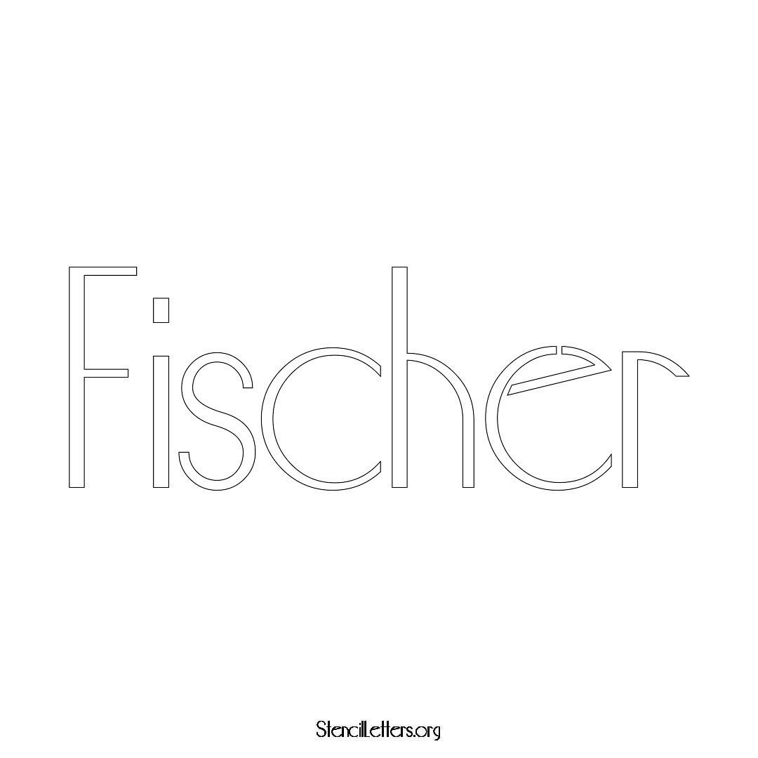 Fischer name stencil in Art Deco Lettering