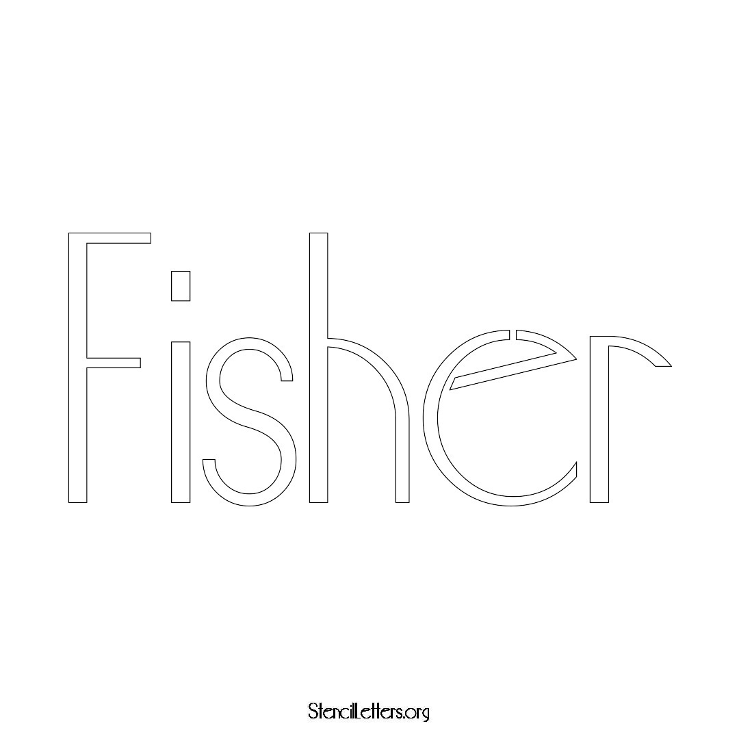 Fisher name stencil in Art Deco Lettering