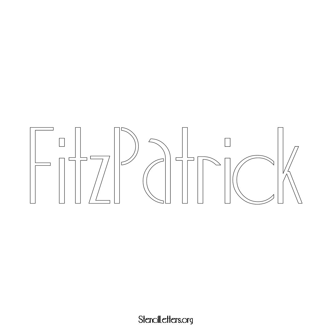 Fitzpatrick name stencil in Art Deco Lettering