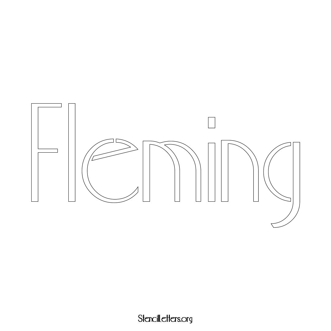 Fleming name stencil in Art Deco Lettering