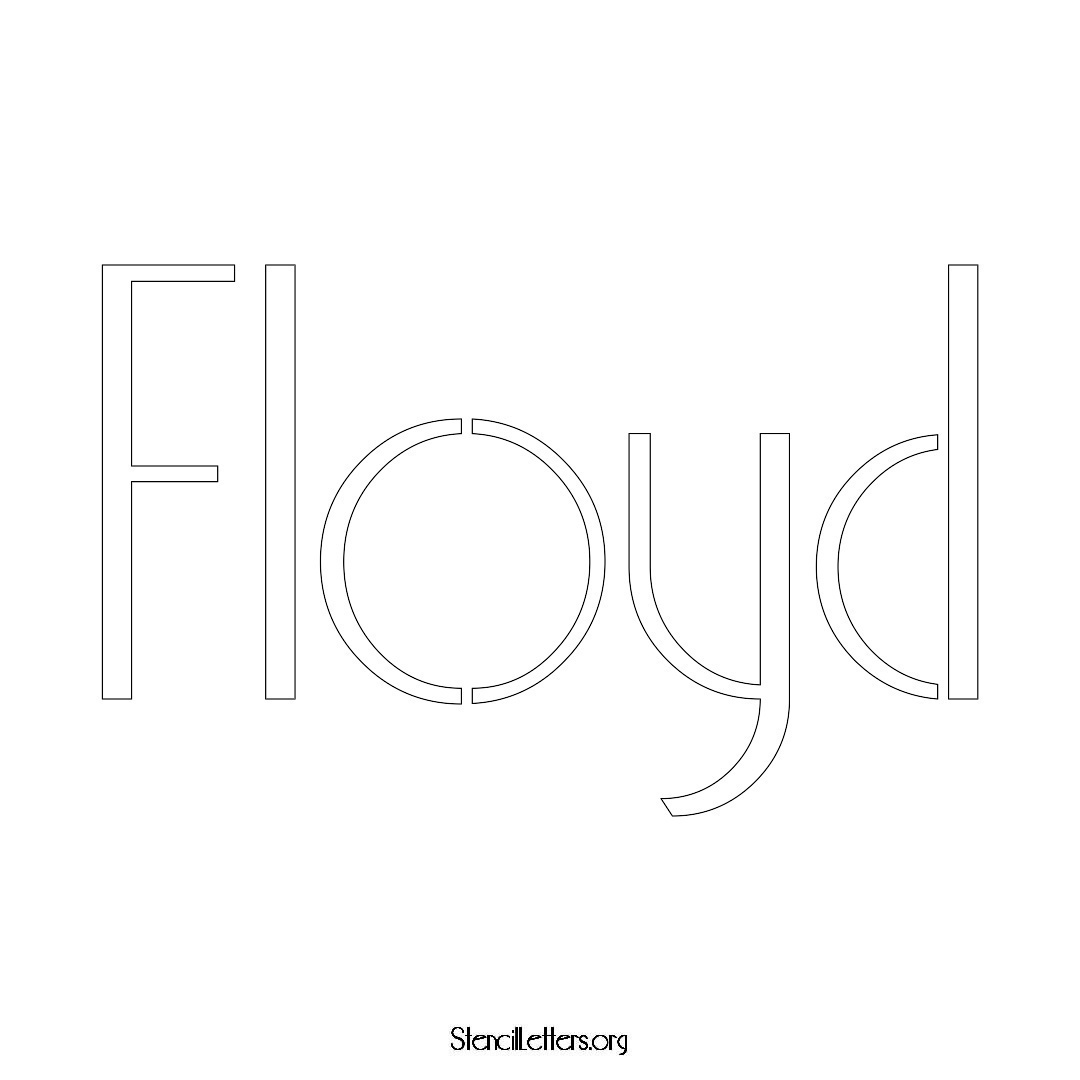 Floyd name stencil in Art Deco Lettering