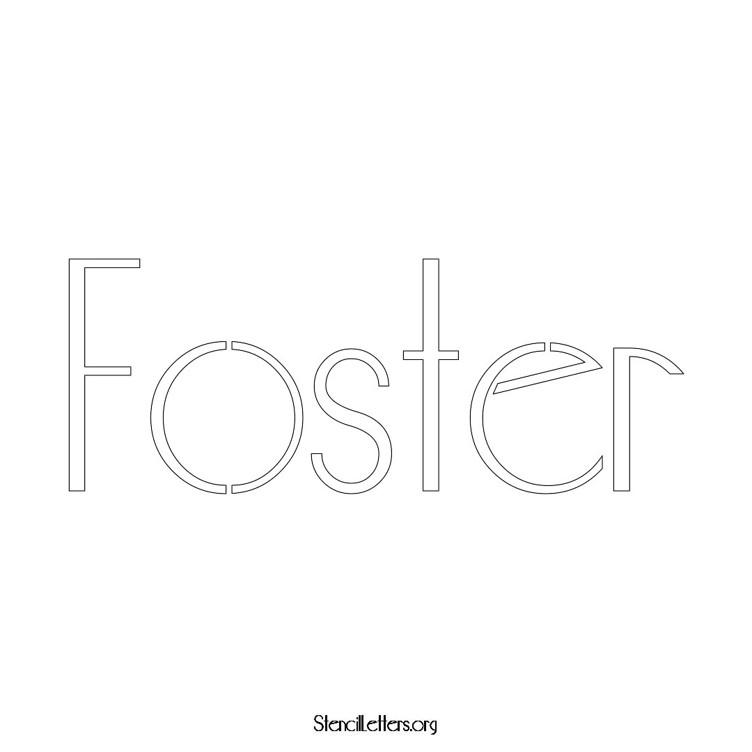 Foster name stencil in Art Deco Lettering