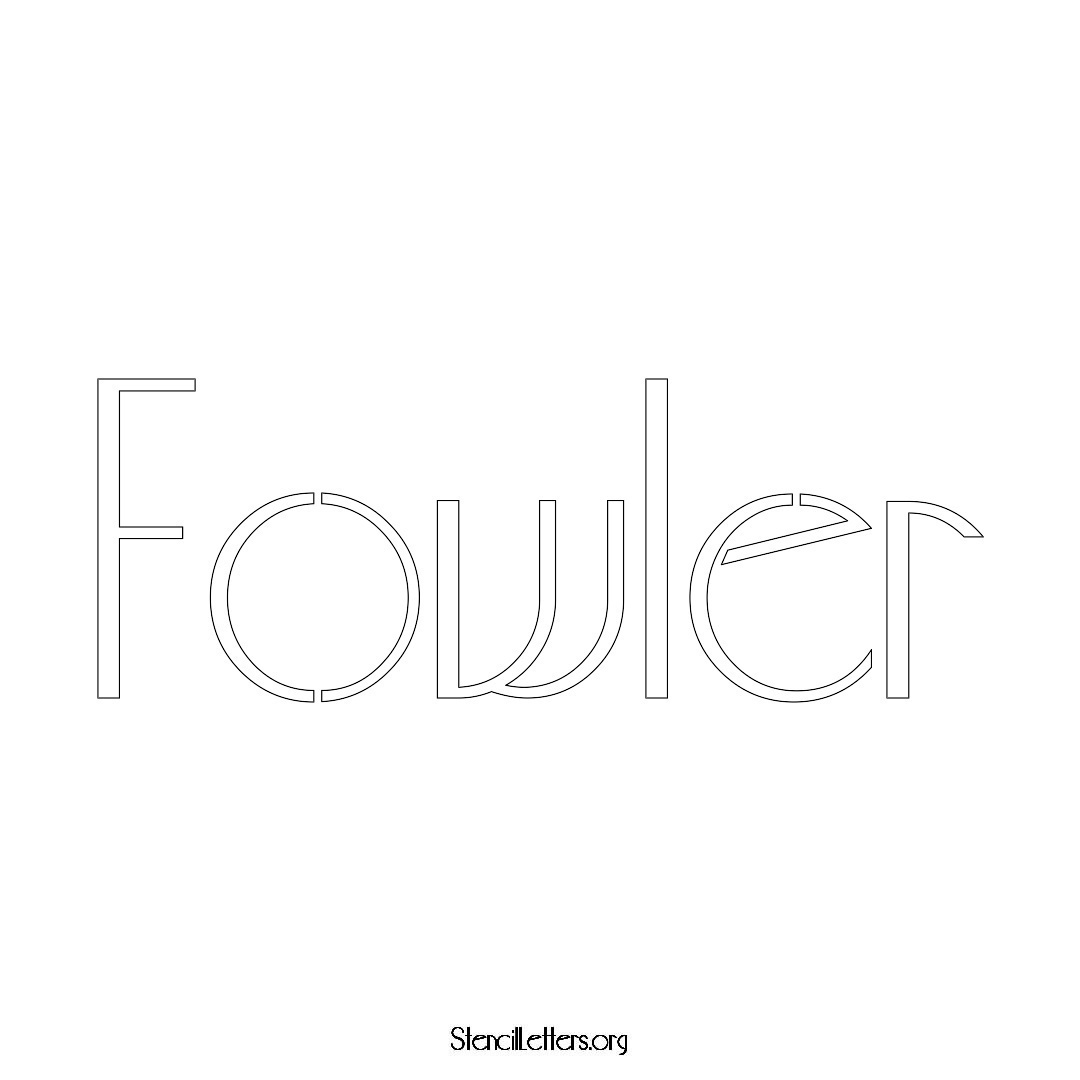 Fowler name stencil in Art Deco Lettering