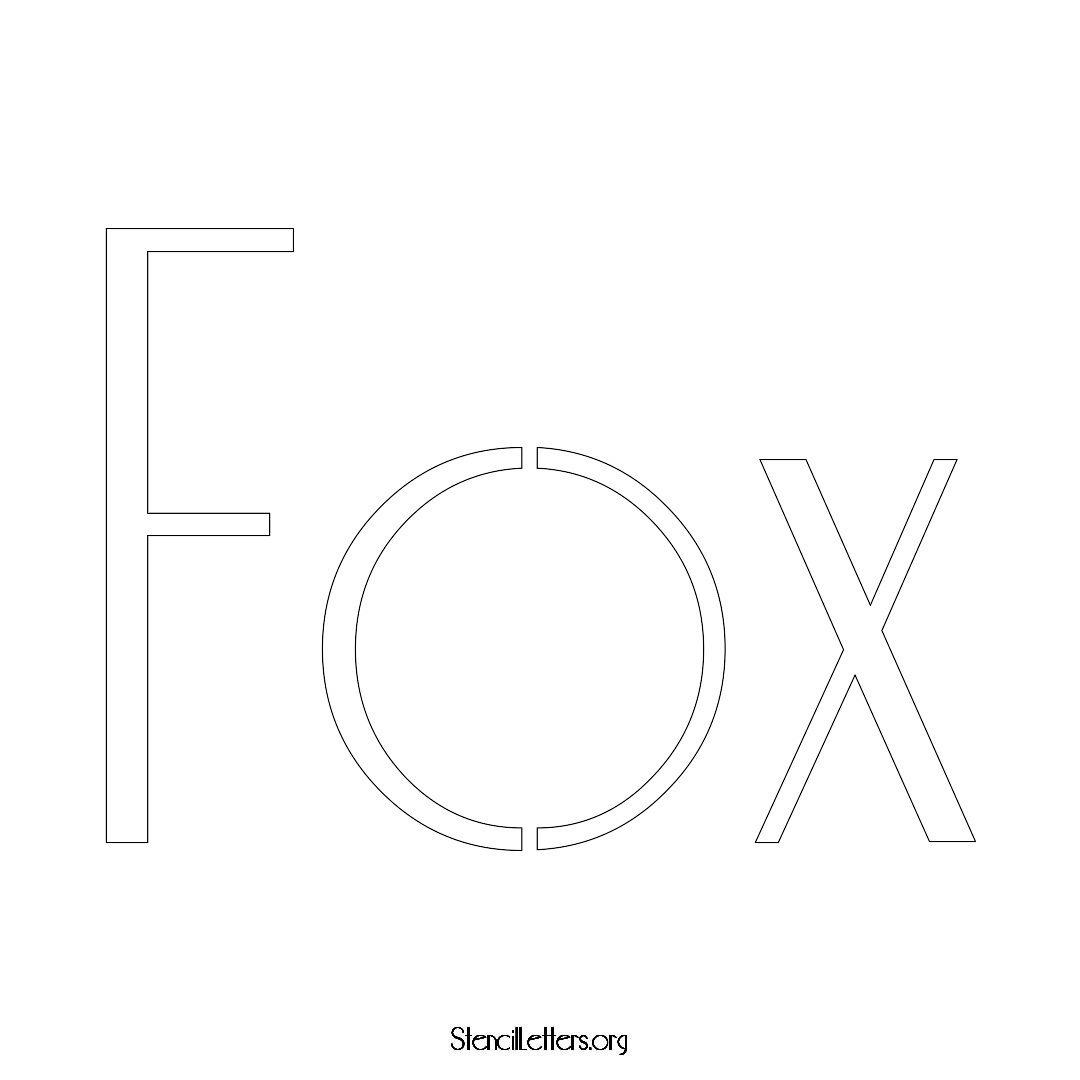 Fox name stencil in Art Deco Lettering