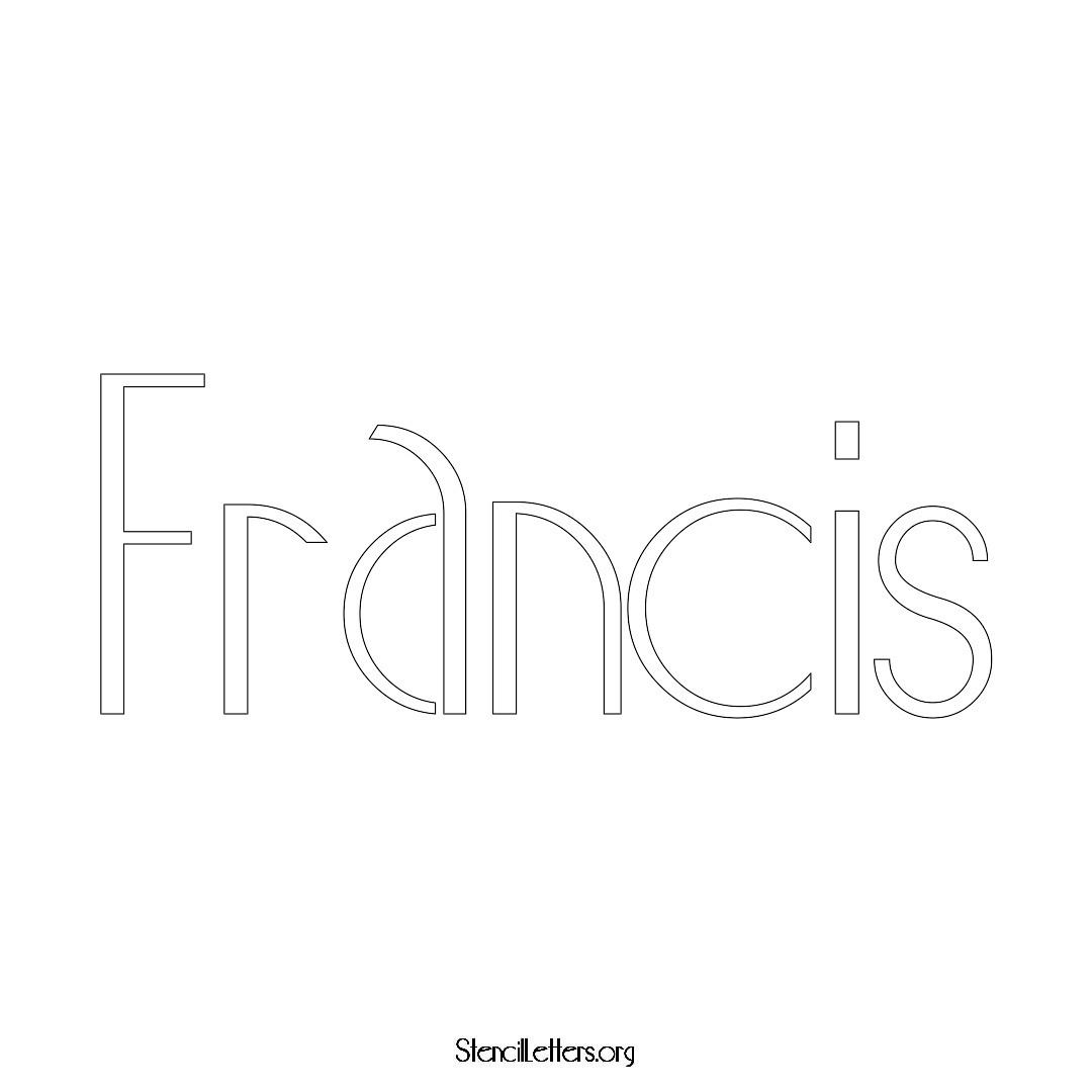 Francis name stencil in Art Deco Lettering