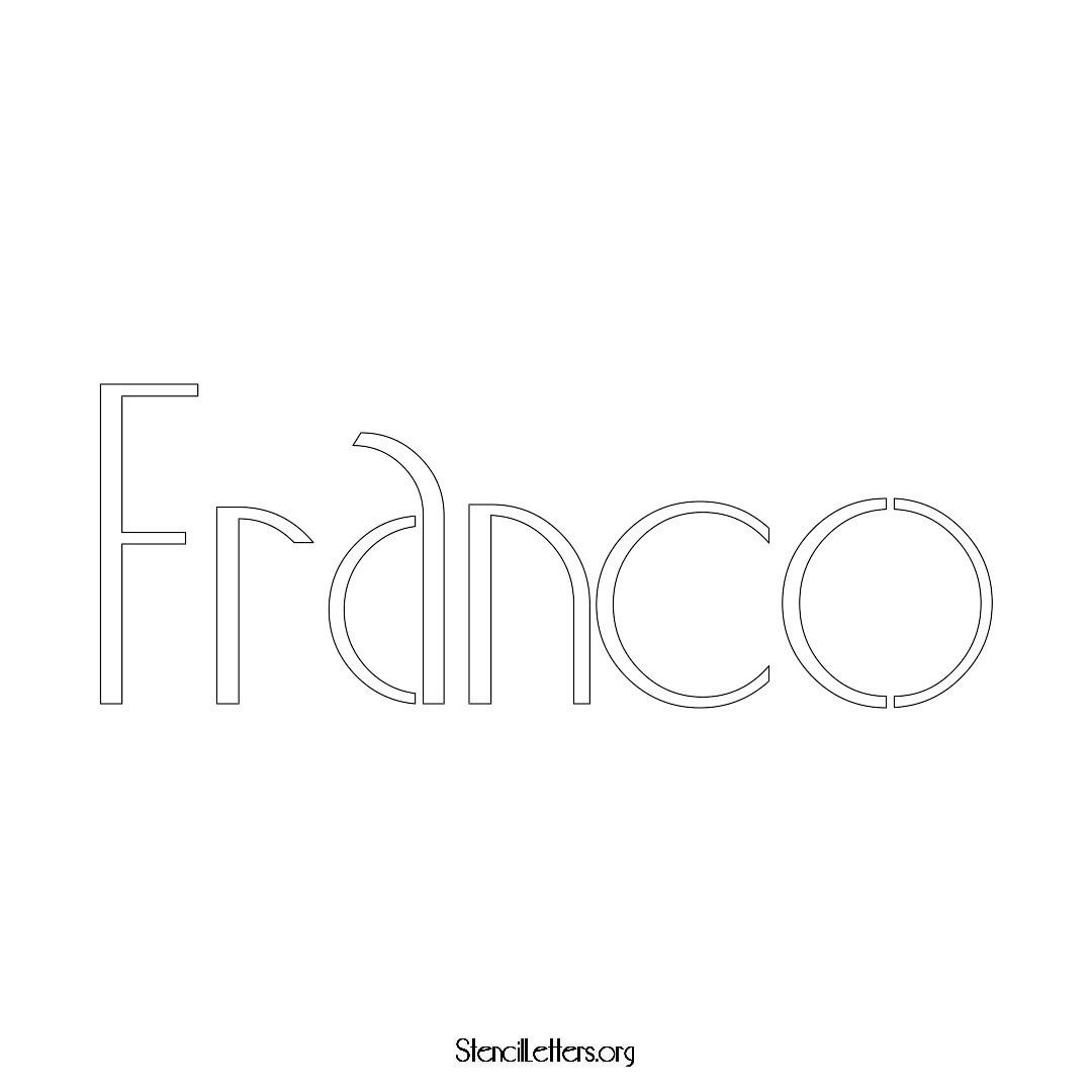 Franco name stencil in Art Deco Lettering