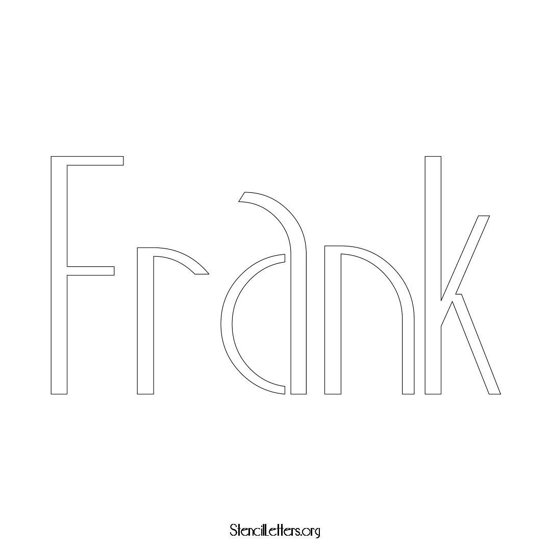 Frank name stencil in Art Deco Lettering