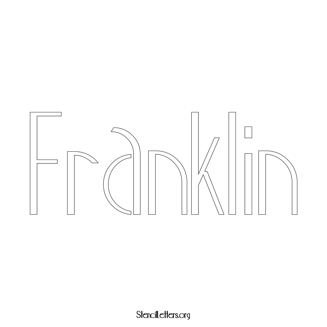 Franklin name stencil in Art Deco Lettering