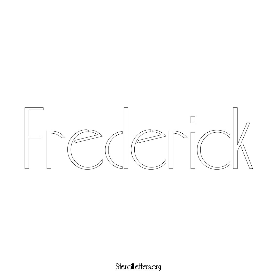 Frederick name stencil in Art Deco Lettering